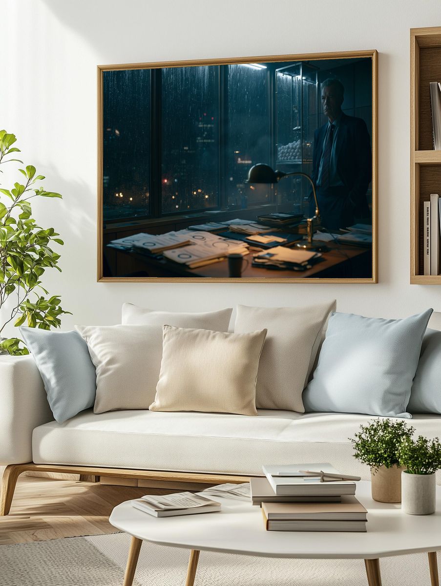 Rainy Office Noir Photography Poster. — room view 2