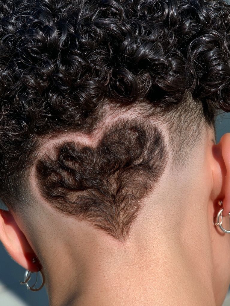 Curly Heart Undercut Photography Poster. poster detail