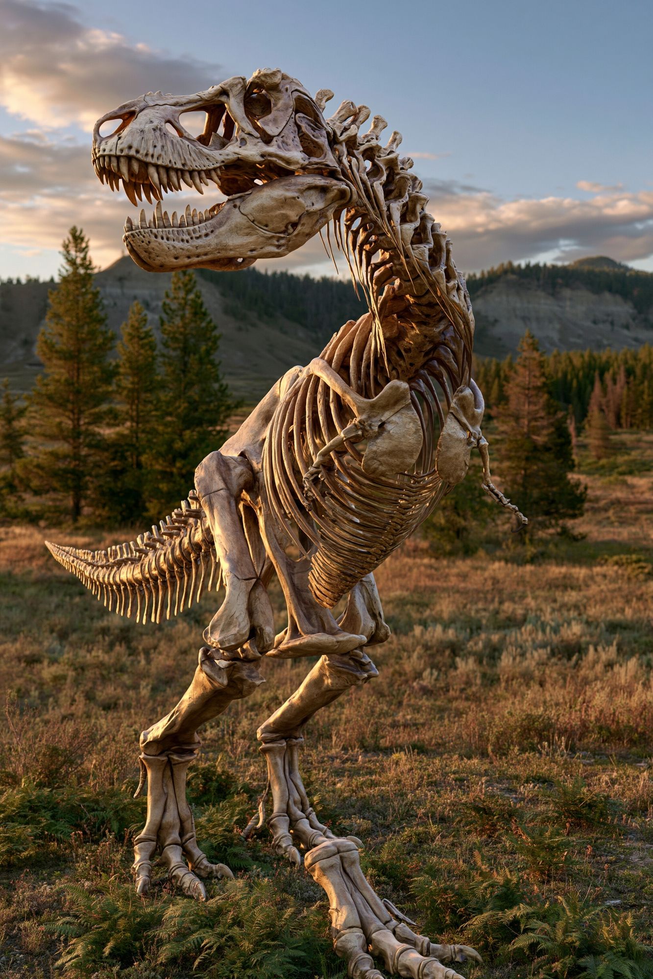 Tyrannosaurus Skeleton Landscape Poster. poster detail