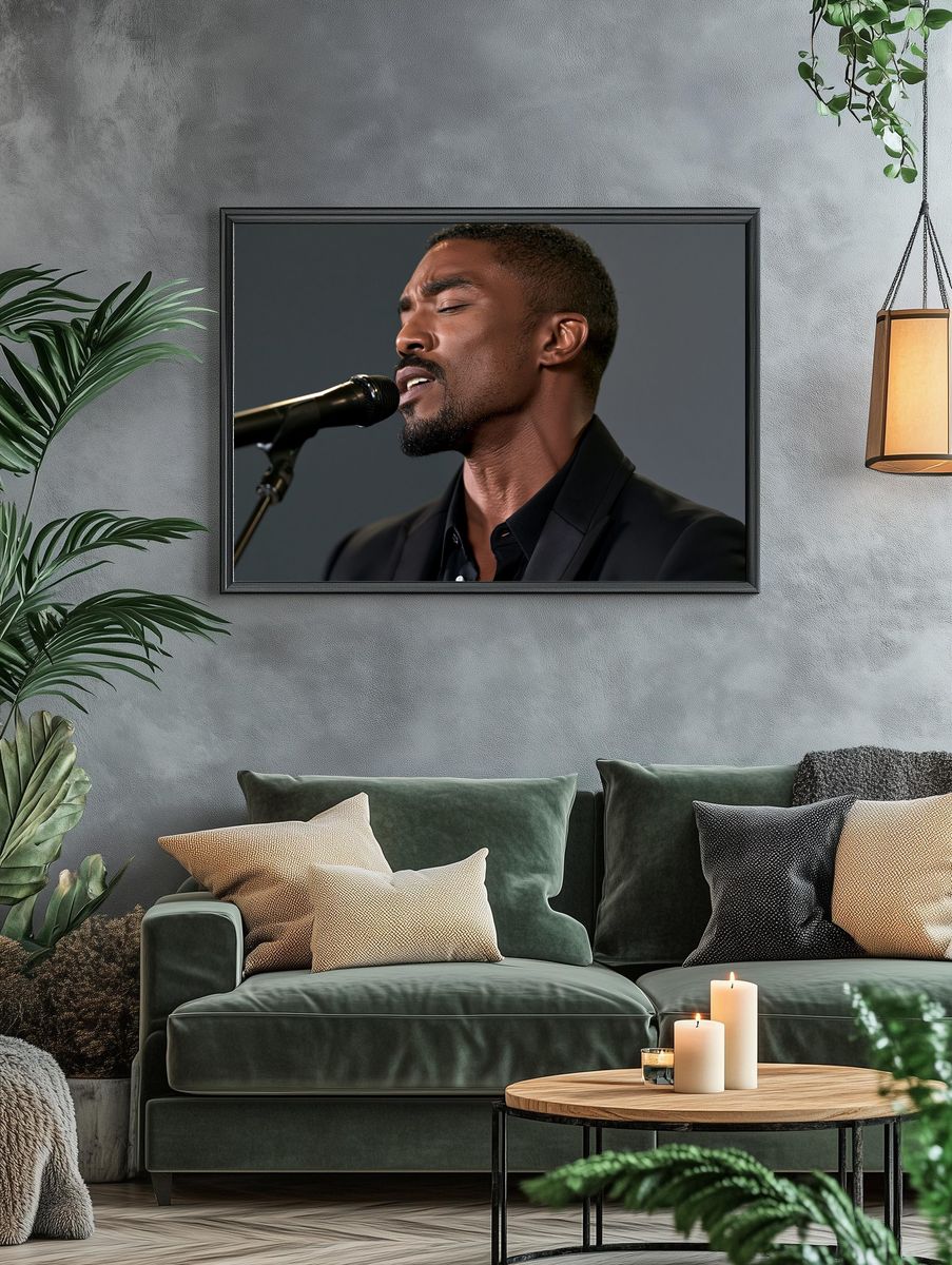 Soulful Singer Portrait Photography Poster. — room view 4