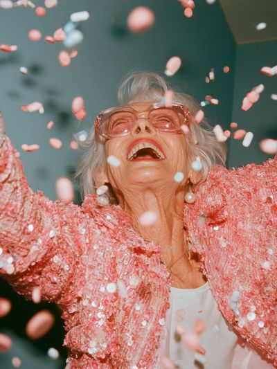 Joyful Confetti Portrait Poster.
