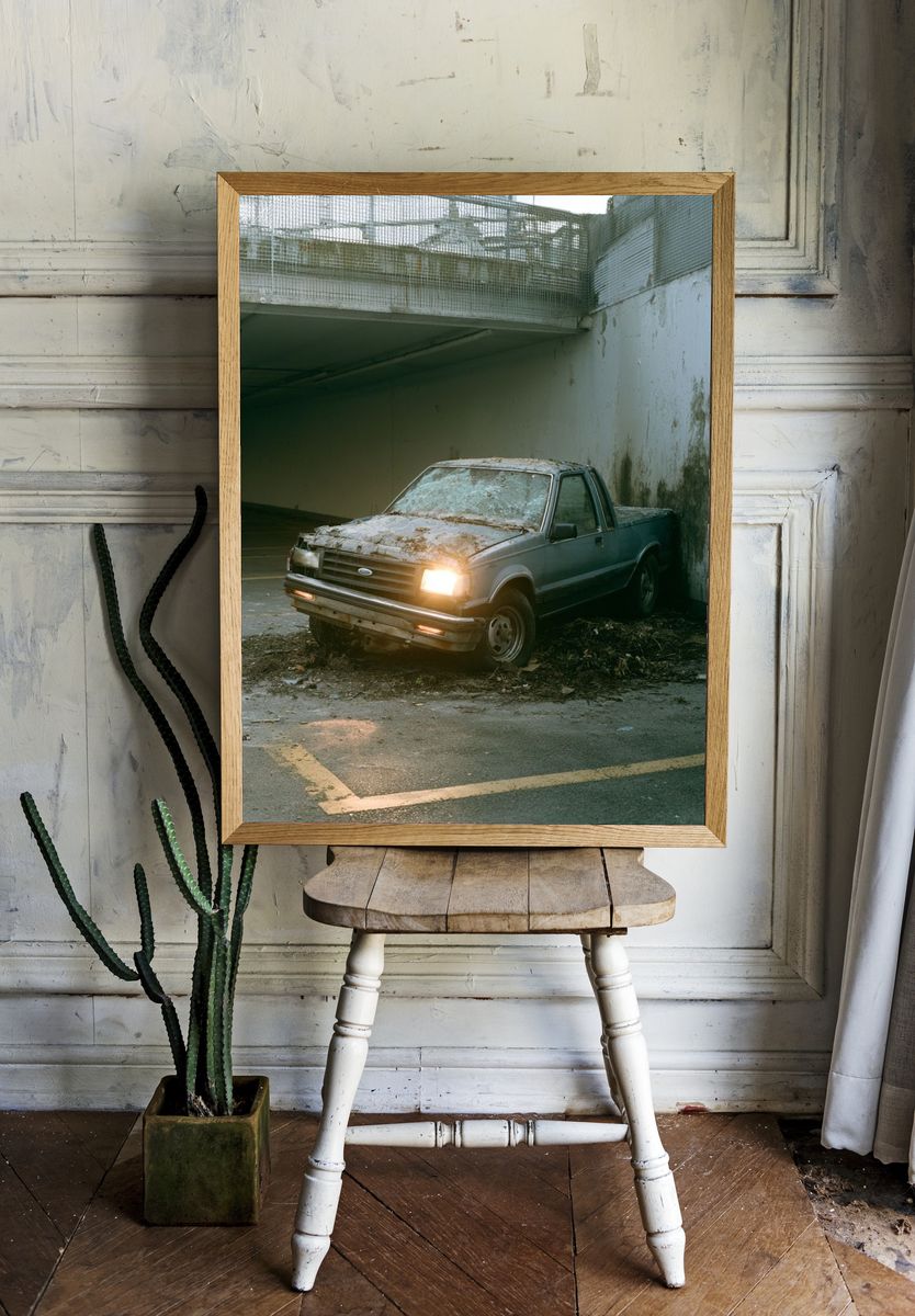 Abandoned Pickup Truck Photography Poster. — room view 1
