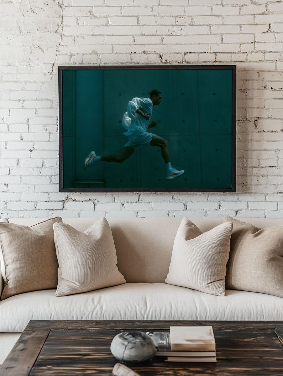 Runner in Motion Photography Poster. room preview