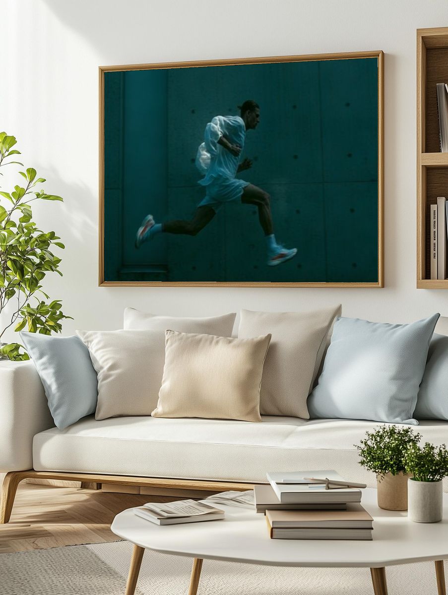 Runner in Motion Photography Poster. — room view 2