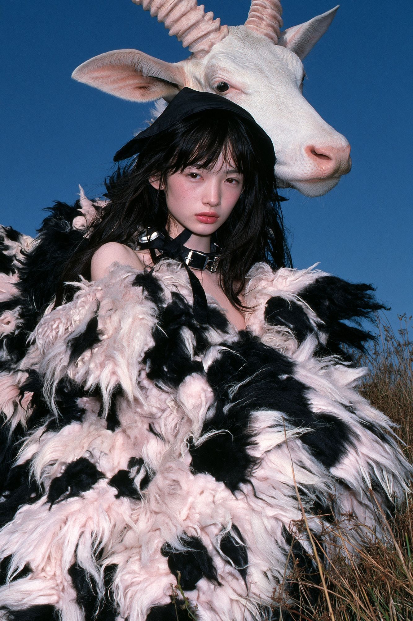 Surreal Goat Portrait Print. poster detail