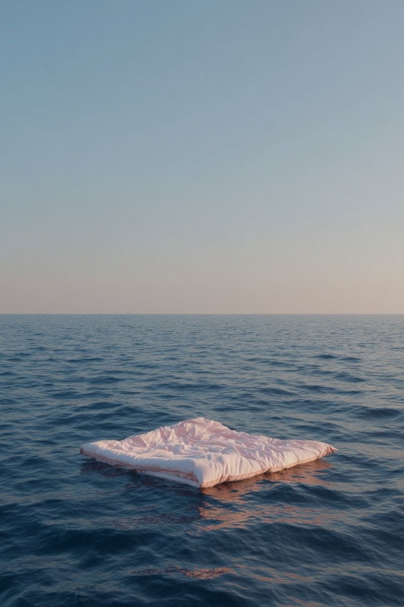 Floating Mattress Sea Print. poster — photography art