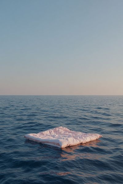 Floating Mattress Sea Print. poster print