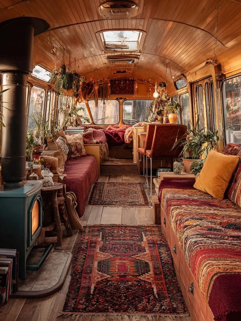 Boho Bus Interior Photography Poster. poster — photography art
