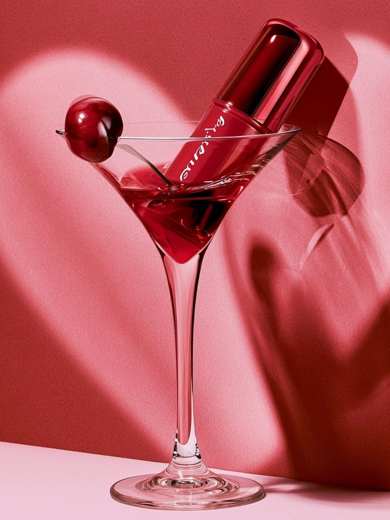 Red Cocktail Lipstick Poster. poster — photography art