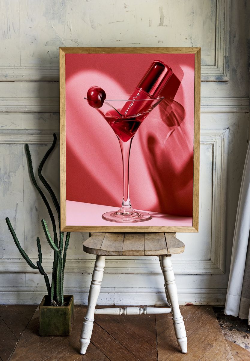 Red Cocktail Lipstick Poster. — room view 1