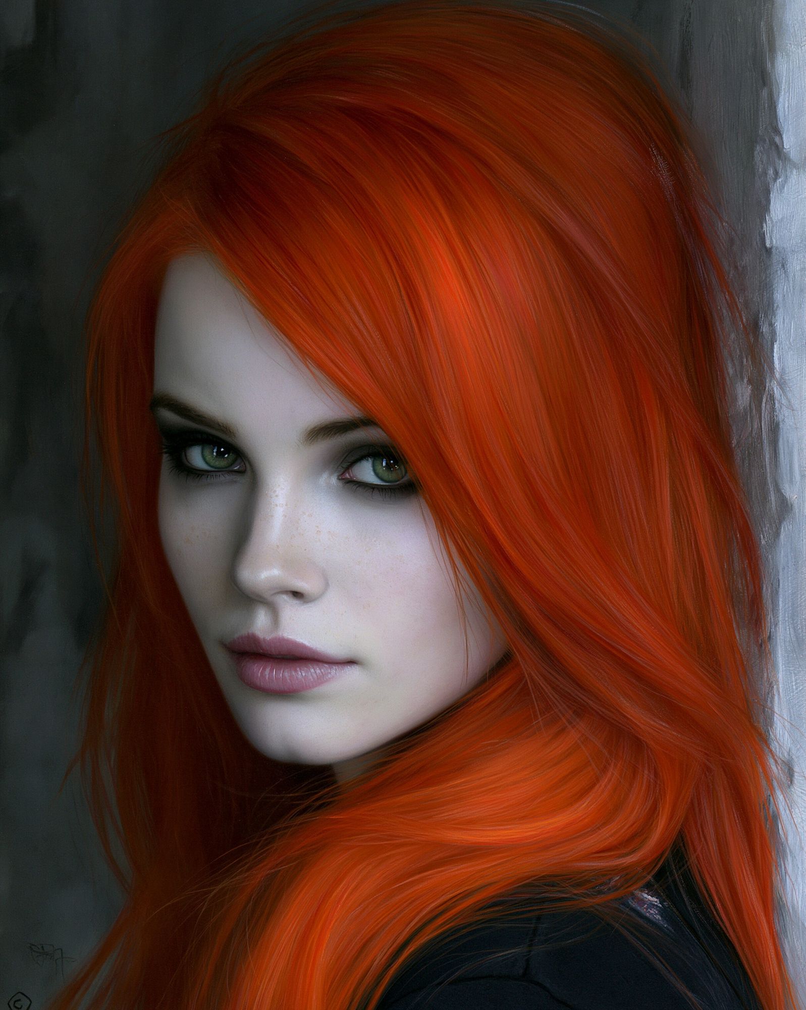 Red-Haired Portrait Photography Poster. poster detail
