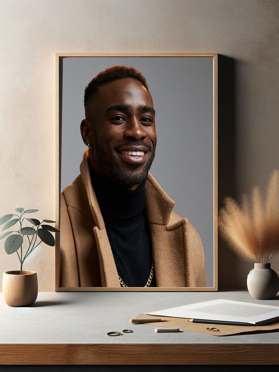 Smiling Portrait Photography Poster. — room view 2