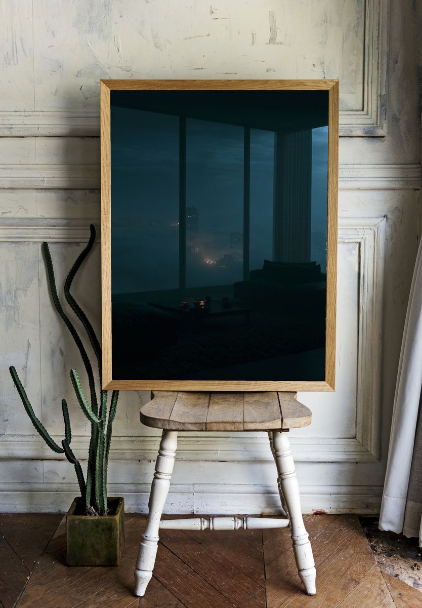 Moody City View Photography Poster. — room view 1