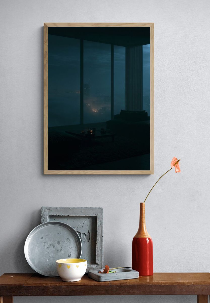 Moody City View Photography Poster. — room view 3