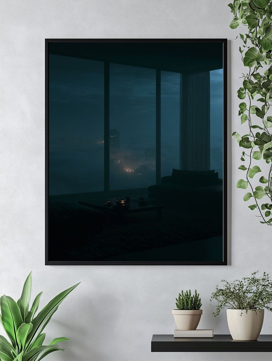 Moody City View Photography Poster. — room view 4
