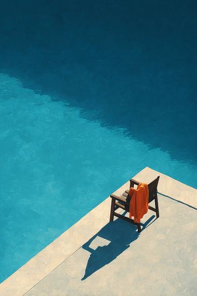 Poolside Chair Photography Poster. poster print
