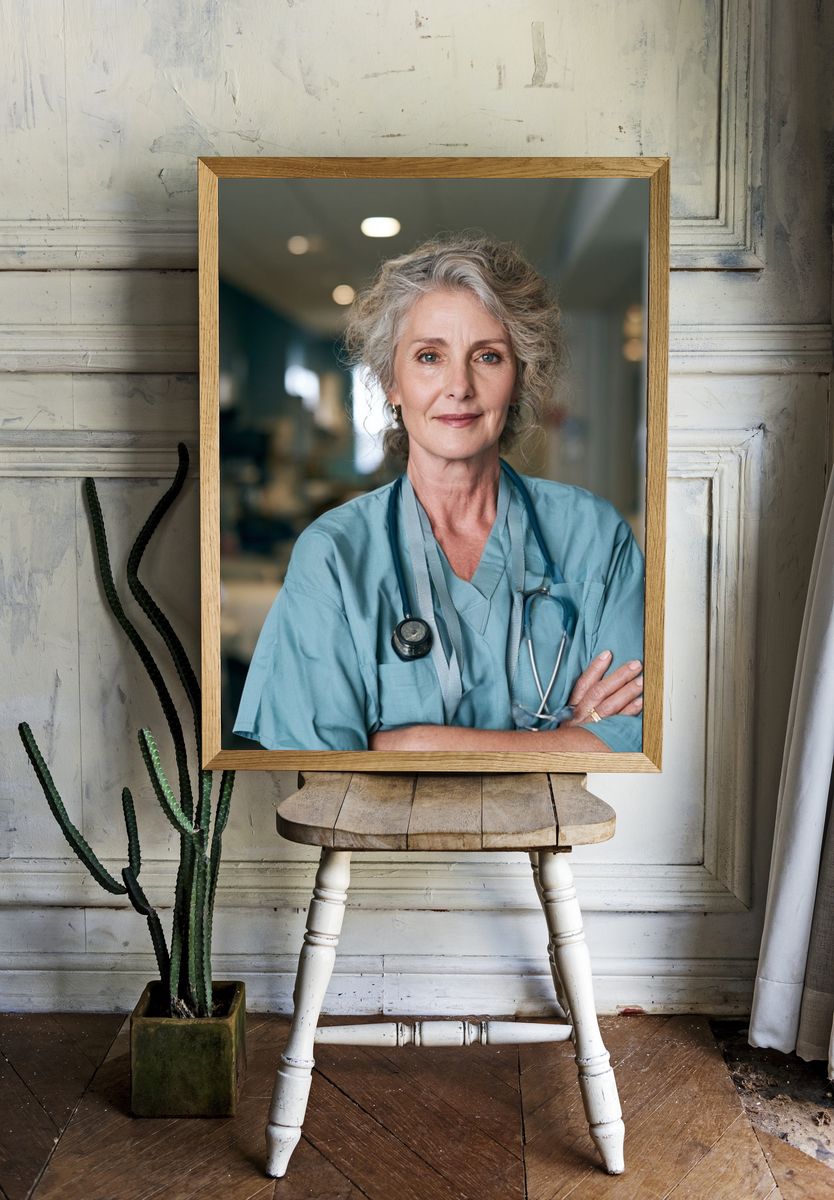 Confident Nurse Portrait Poster. — room view 1