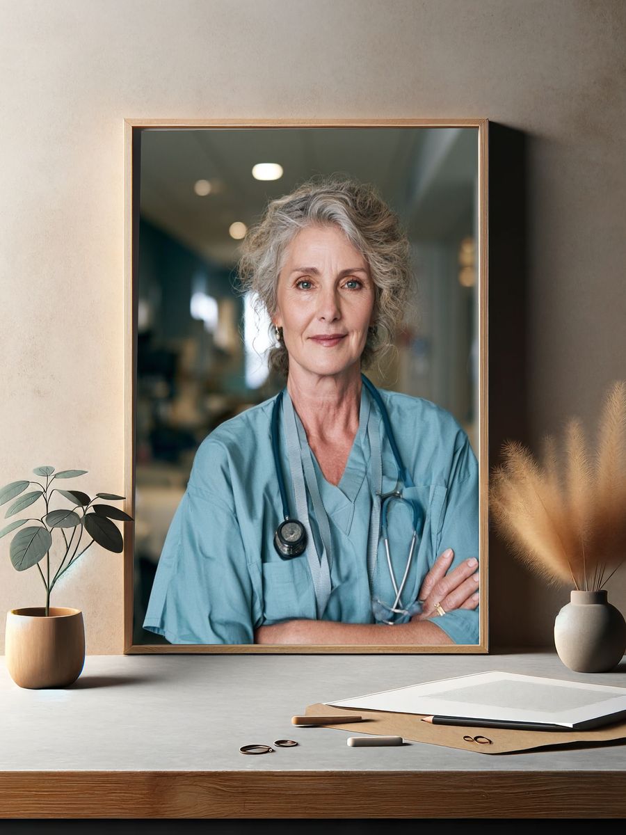 Confident Nurse Portrait Poster. — room view 2