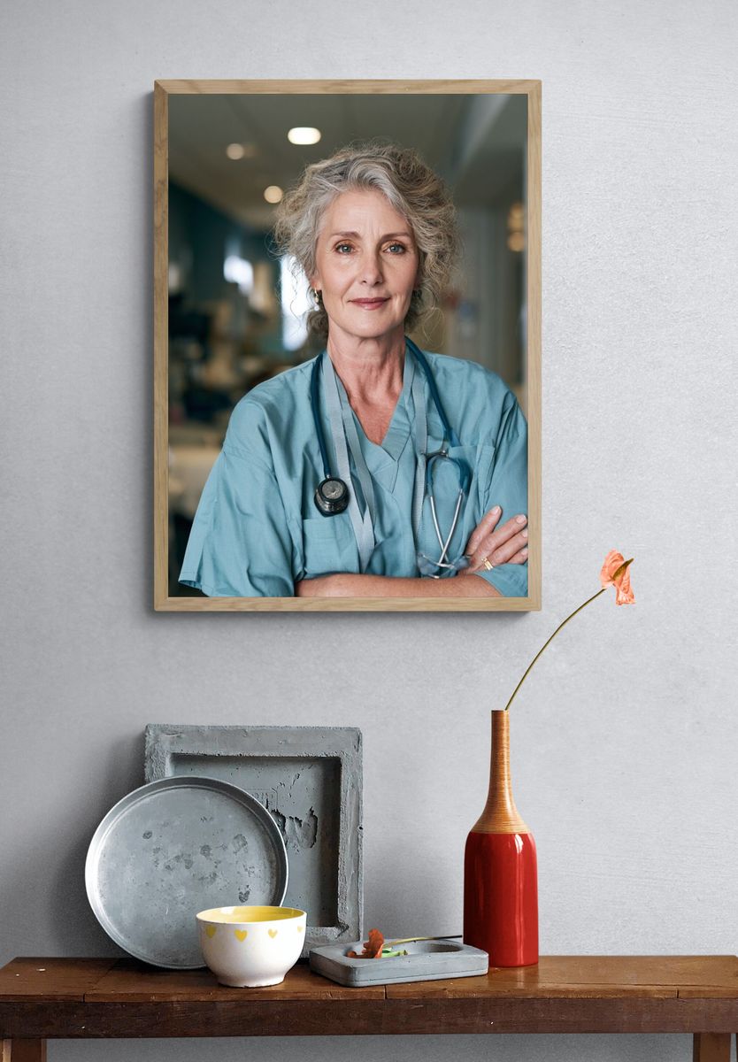 Confident Nurse Portrait Poster. — room view 3