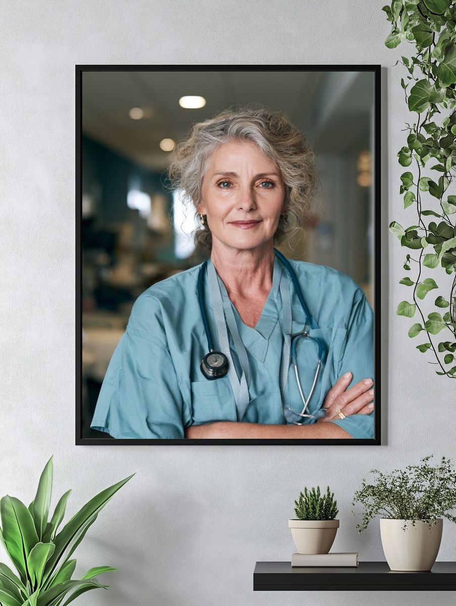 Confident Nurse Portrait Poster. — room view 4