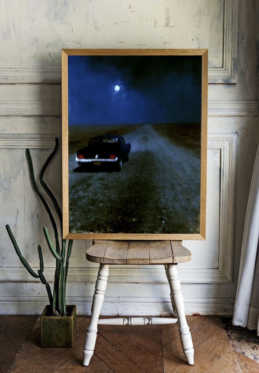 Moonlit Road Trip Photography Poster. room preview