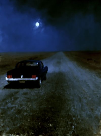 Moonlit Road Trip Photography Poster.