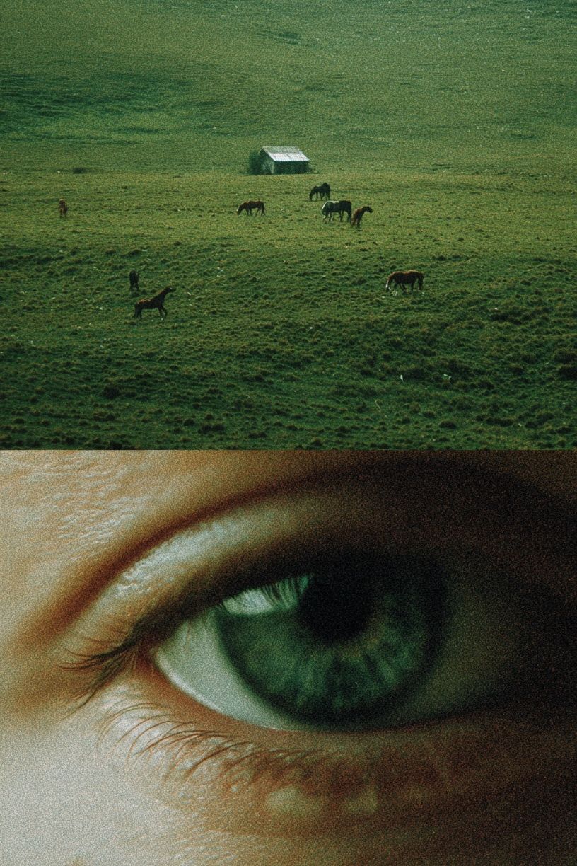 Green Pasture Eye Collage Print. poster detail