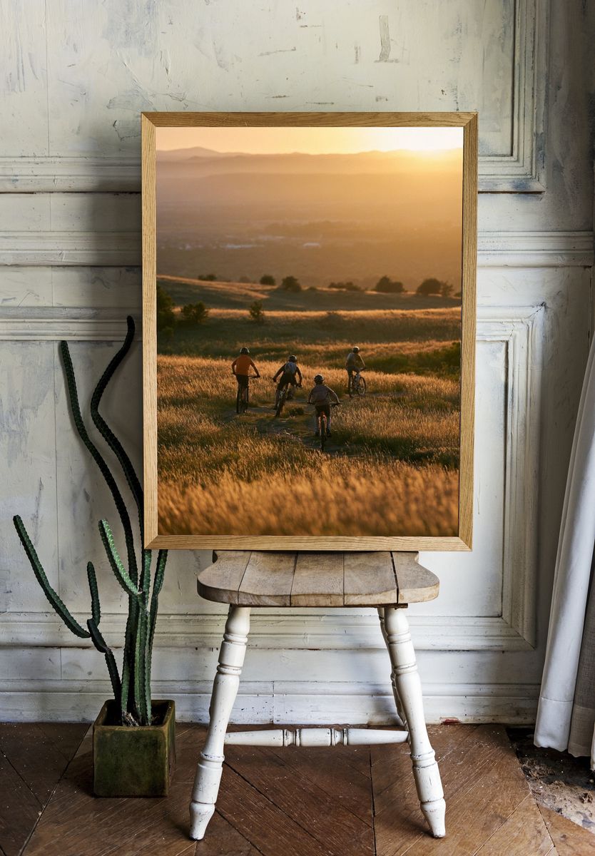 Golden Hour Mountain Biking Poster. — room view 1