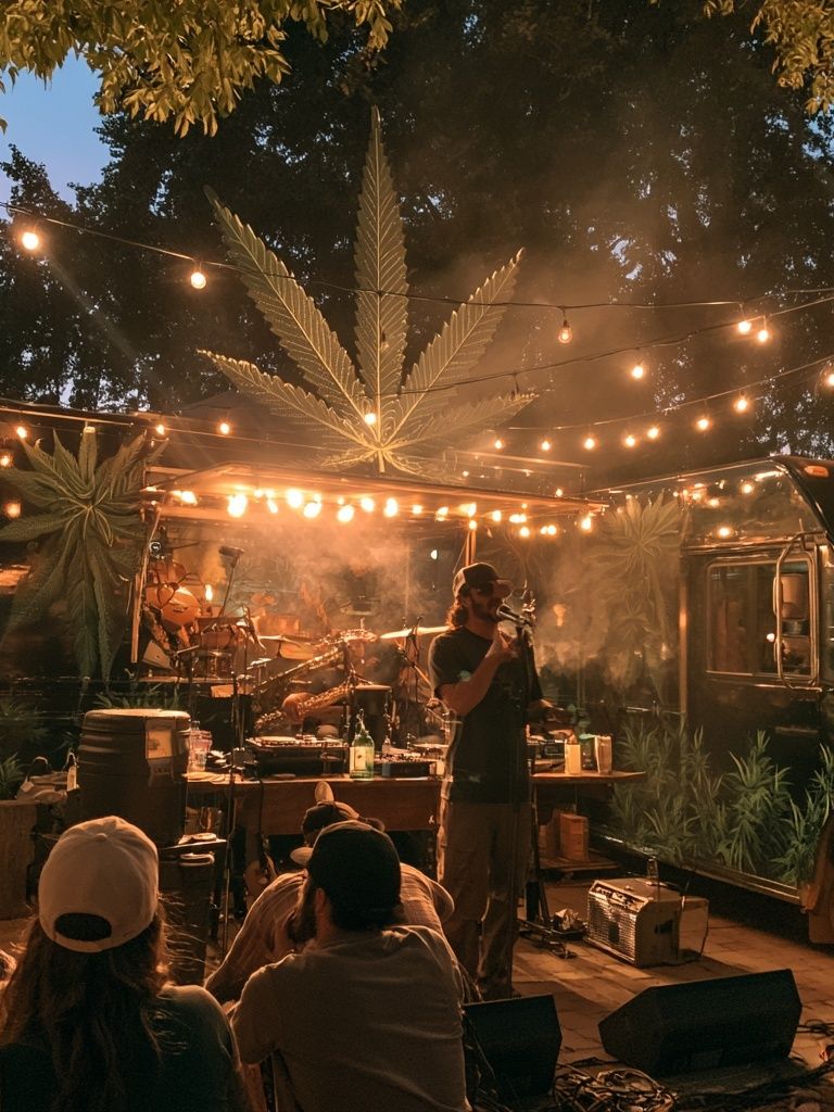 Outdoor Cannabis Concert Photography Poster. poster — photography art