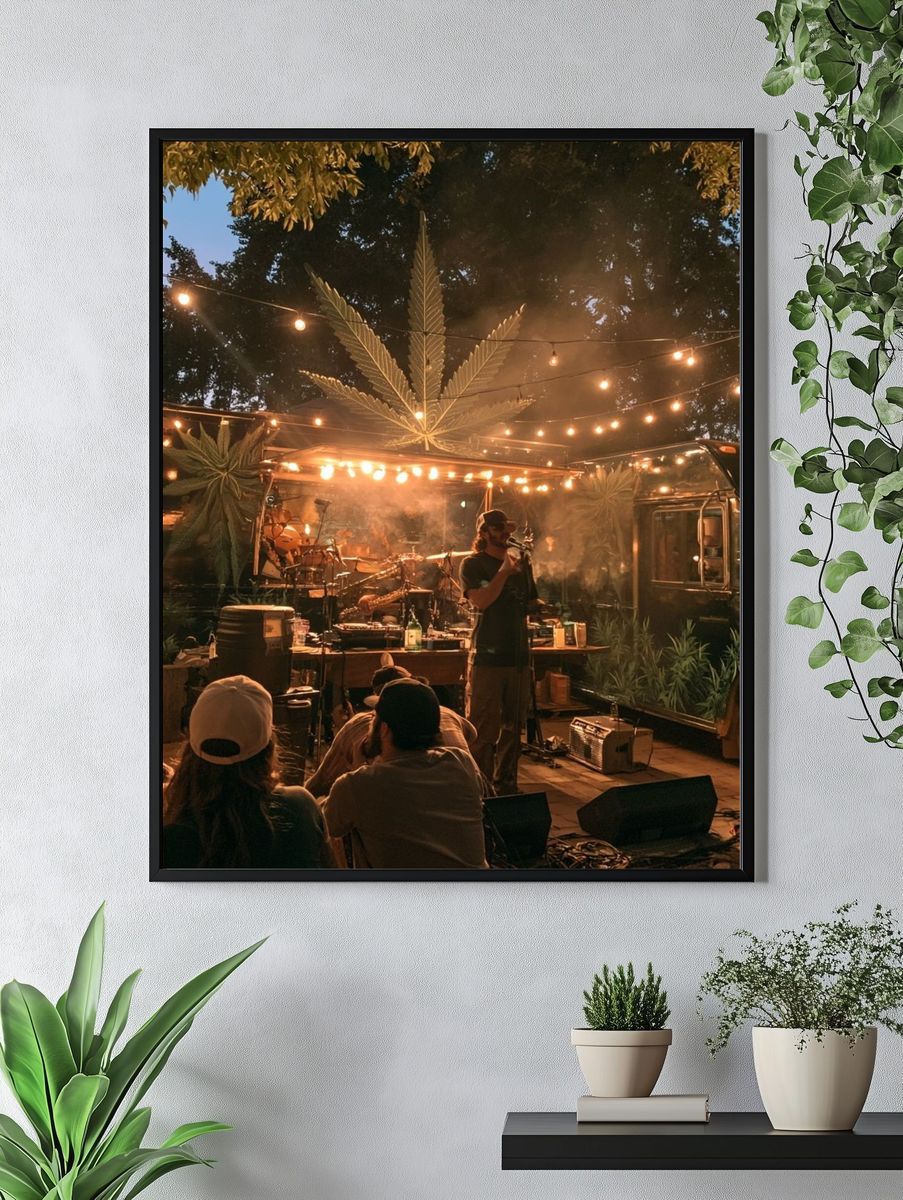 Outdoor Cannabis Concert Photography Poster. — room view 4