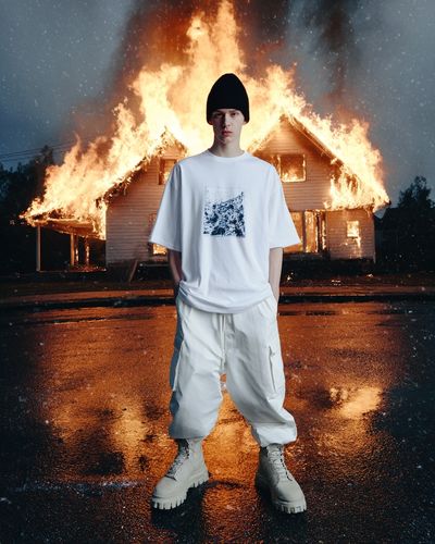 Burning House Fashion Portrait Poster. poster print