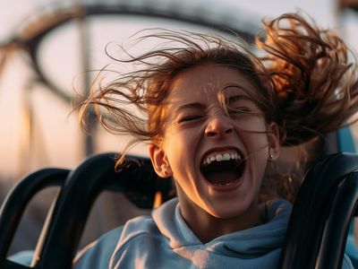 Joyful Roller Coaster Ride Photography Poster.