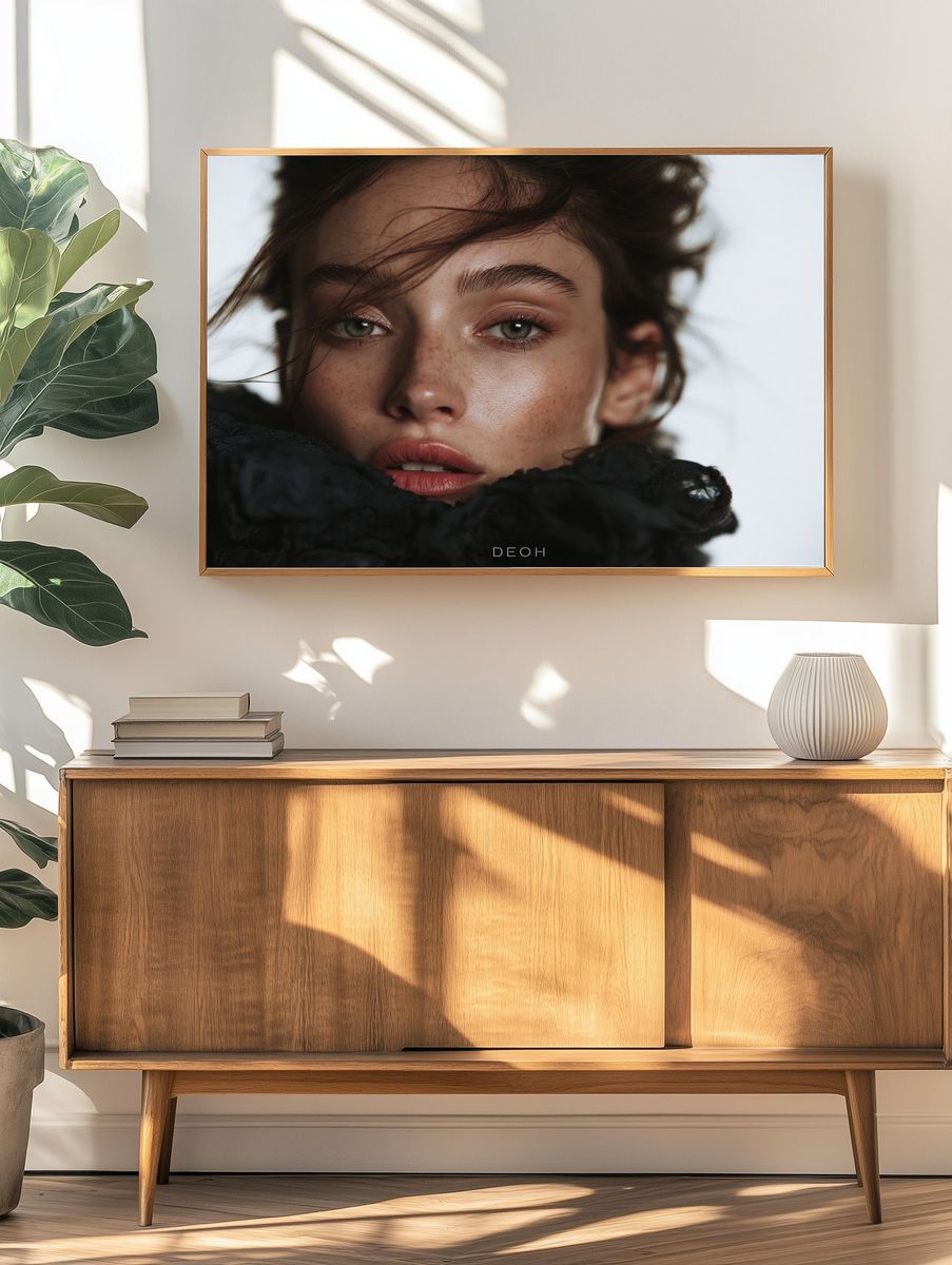 Freckled Portrait Photography Poster. — room view 3