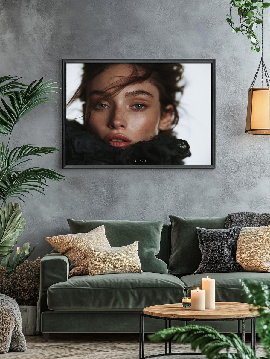 Freckled Portrait Photography Poster. — room view 4