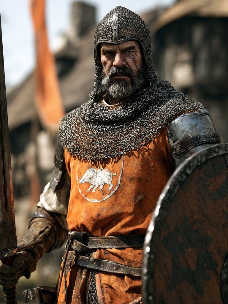 Medieval Knight Portrait Print. poster — photography art