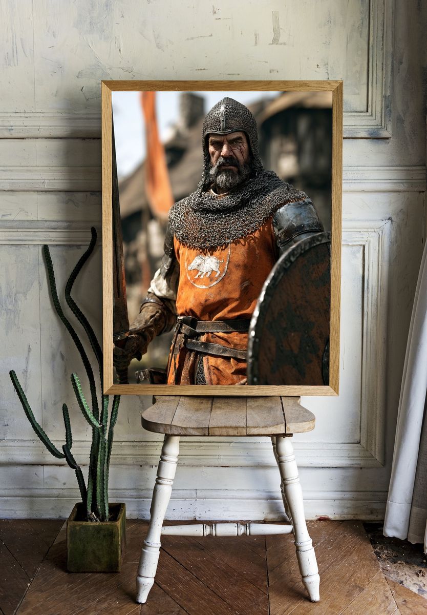 Medieval Knight Portrait Print. — room view 1