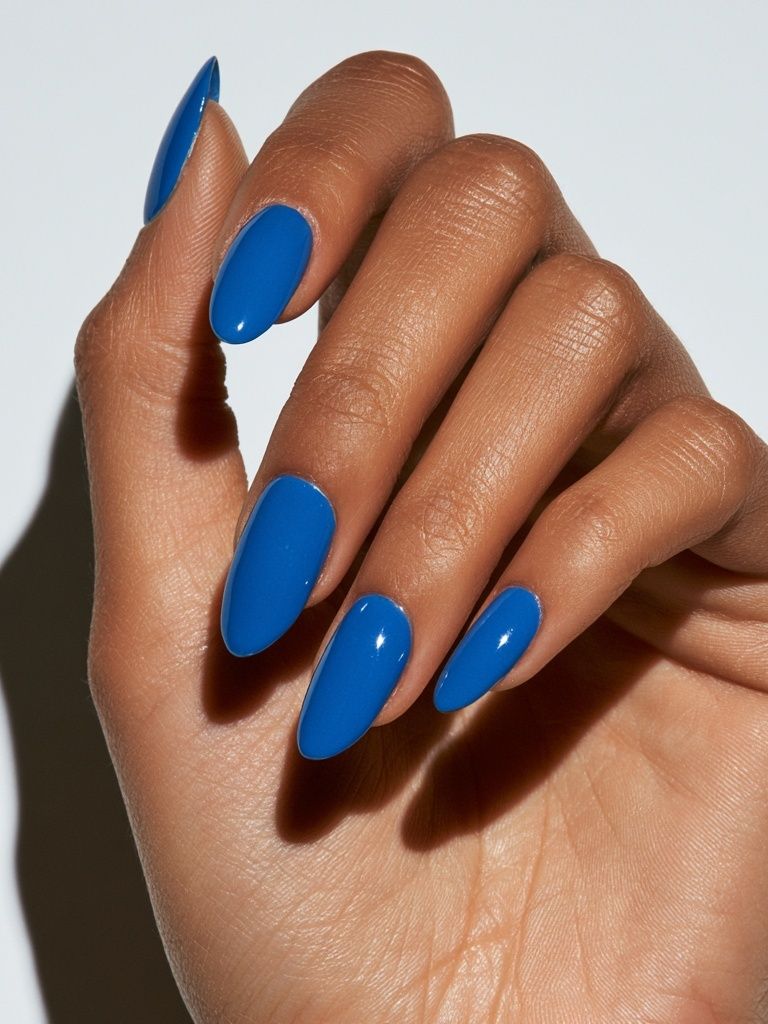 Blue Manicure Portrait Print. poster detail