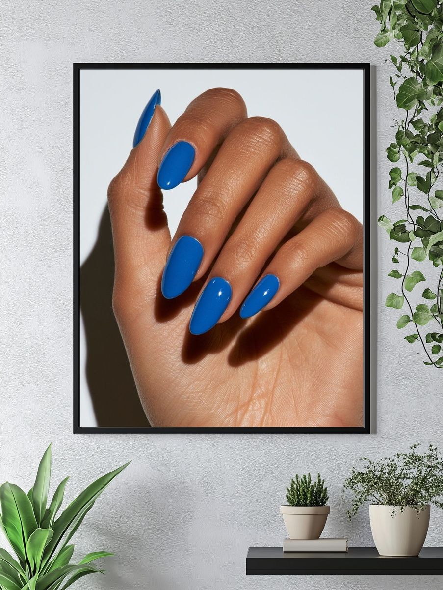 Blue Manicure Portrait Print. — room view 4