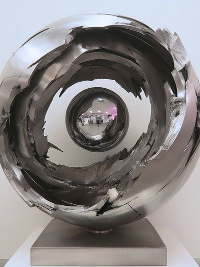 Sculptural Steel Orb Photography Poster.