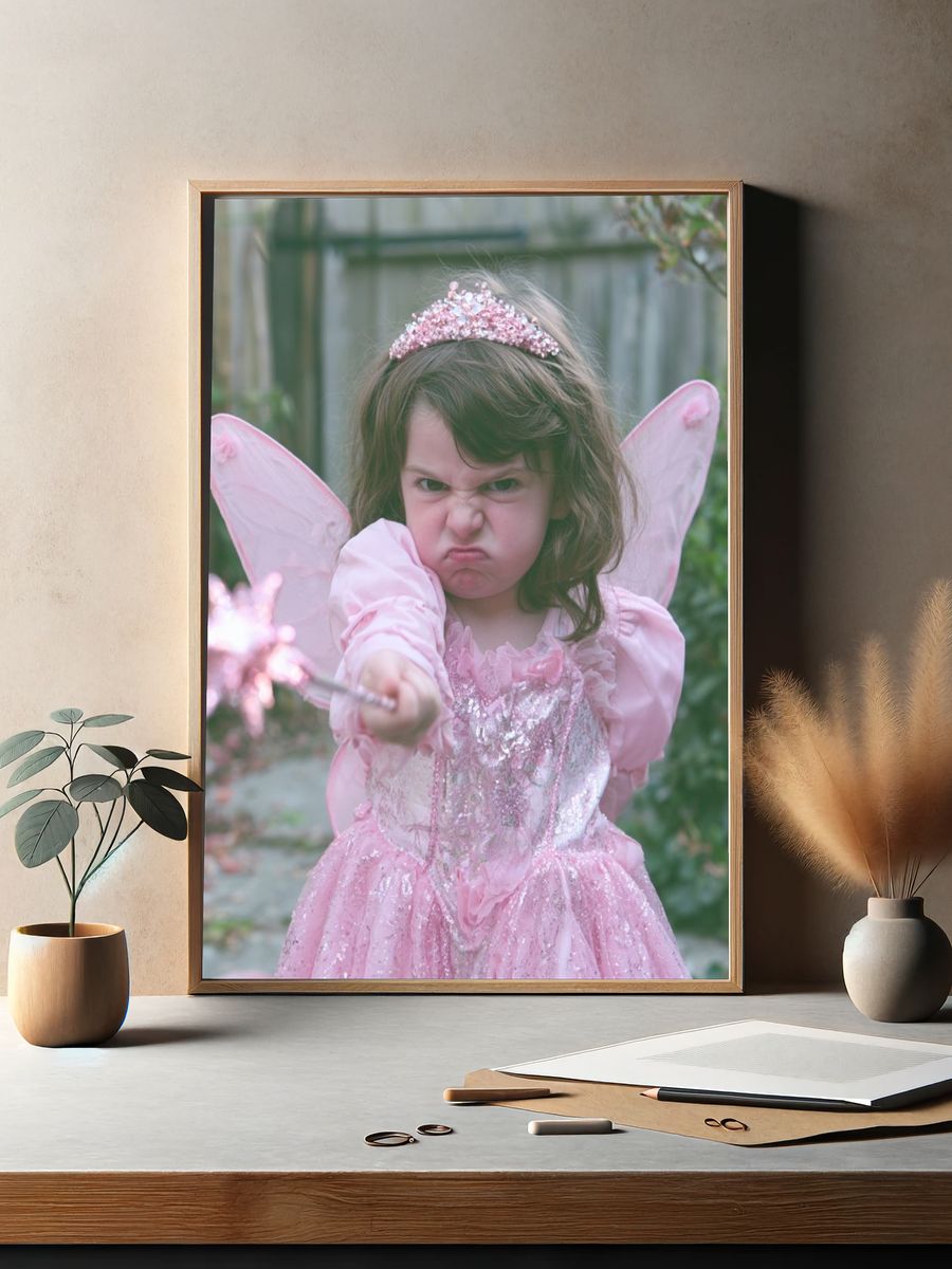 Pink Fairy Child Portrait Print. — room view 2
