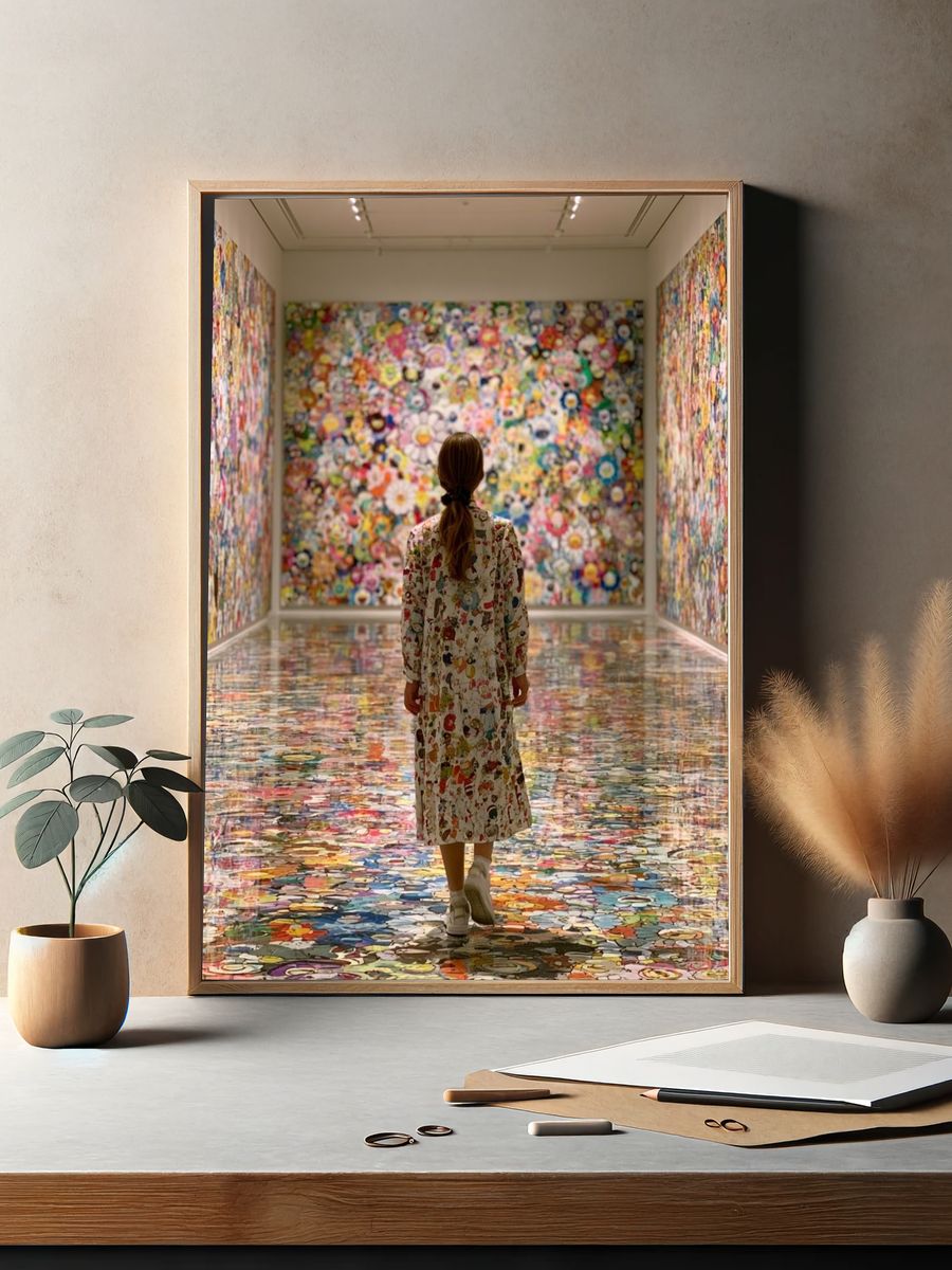 Immersive Floral Gallery Photography Poster. — room view 2