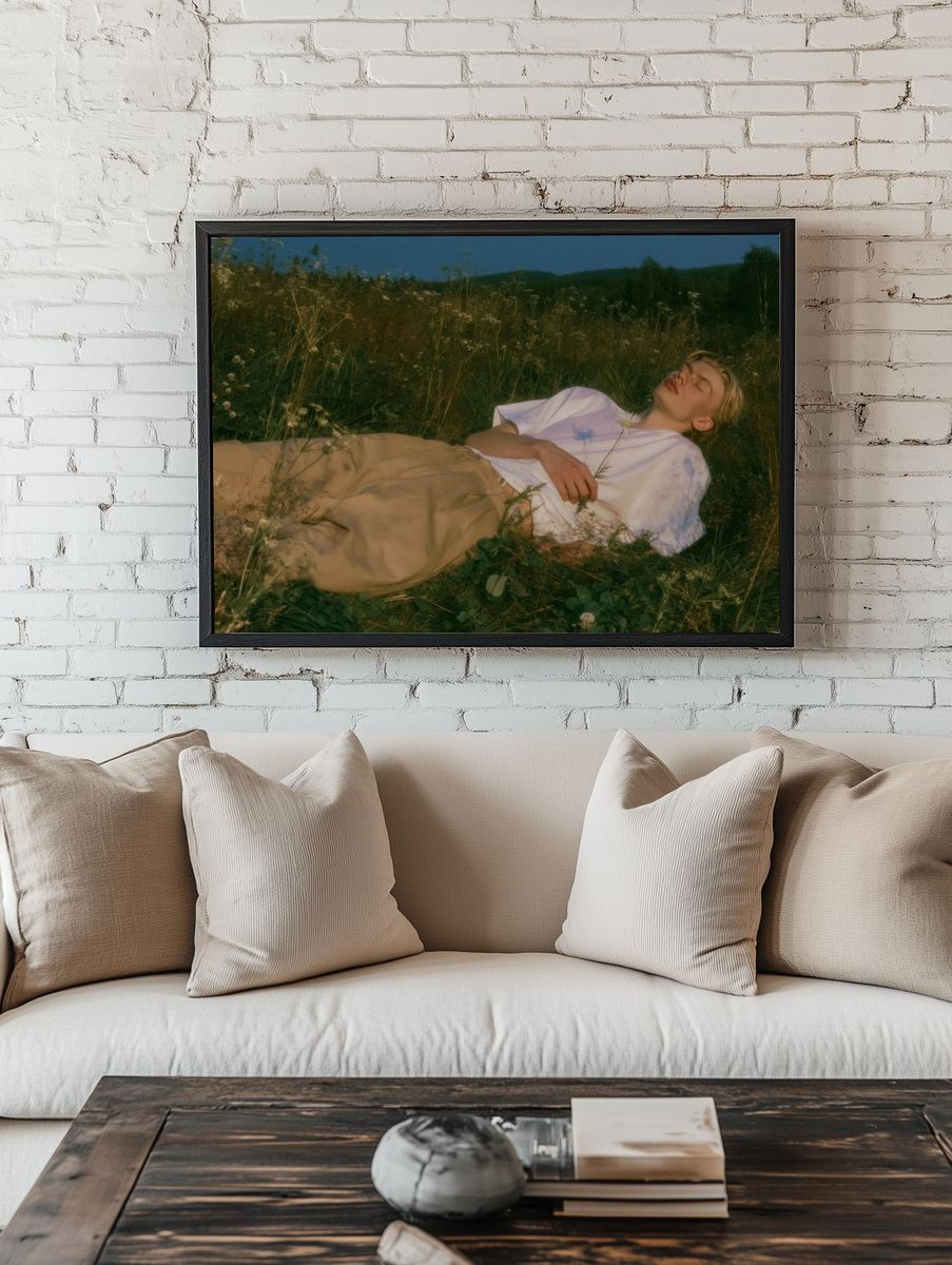 Dreaming Meadow Portrait Poster. — room view 1