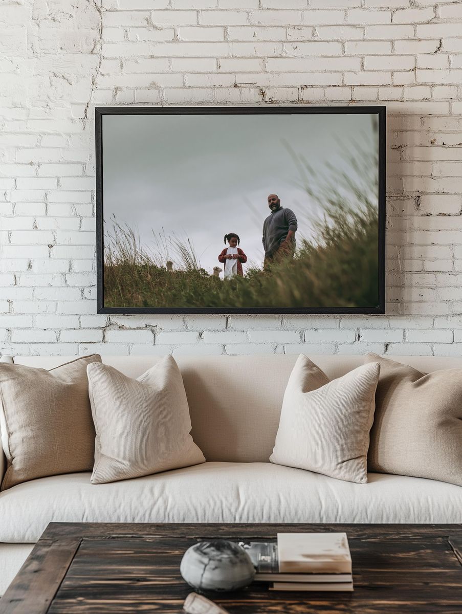 Family in Meadow Photography Poster. — room view 1