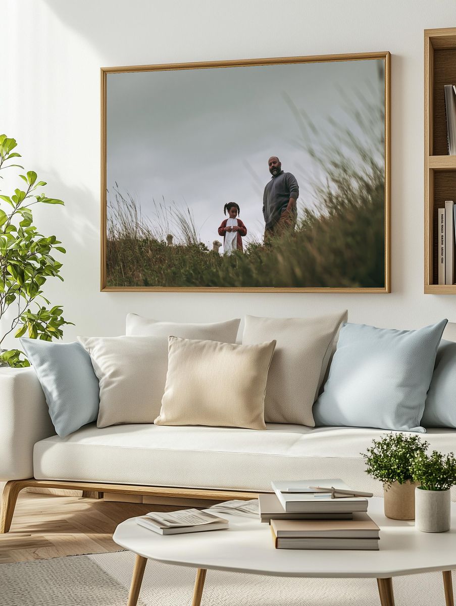 Family in Meadow Photography Poster. — room view 2