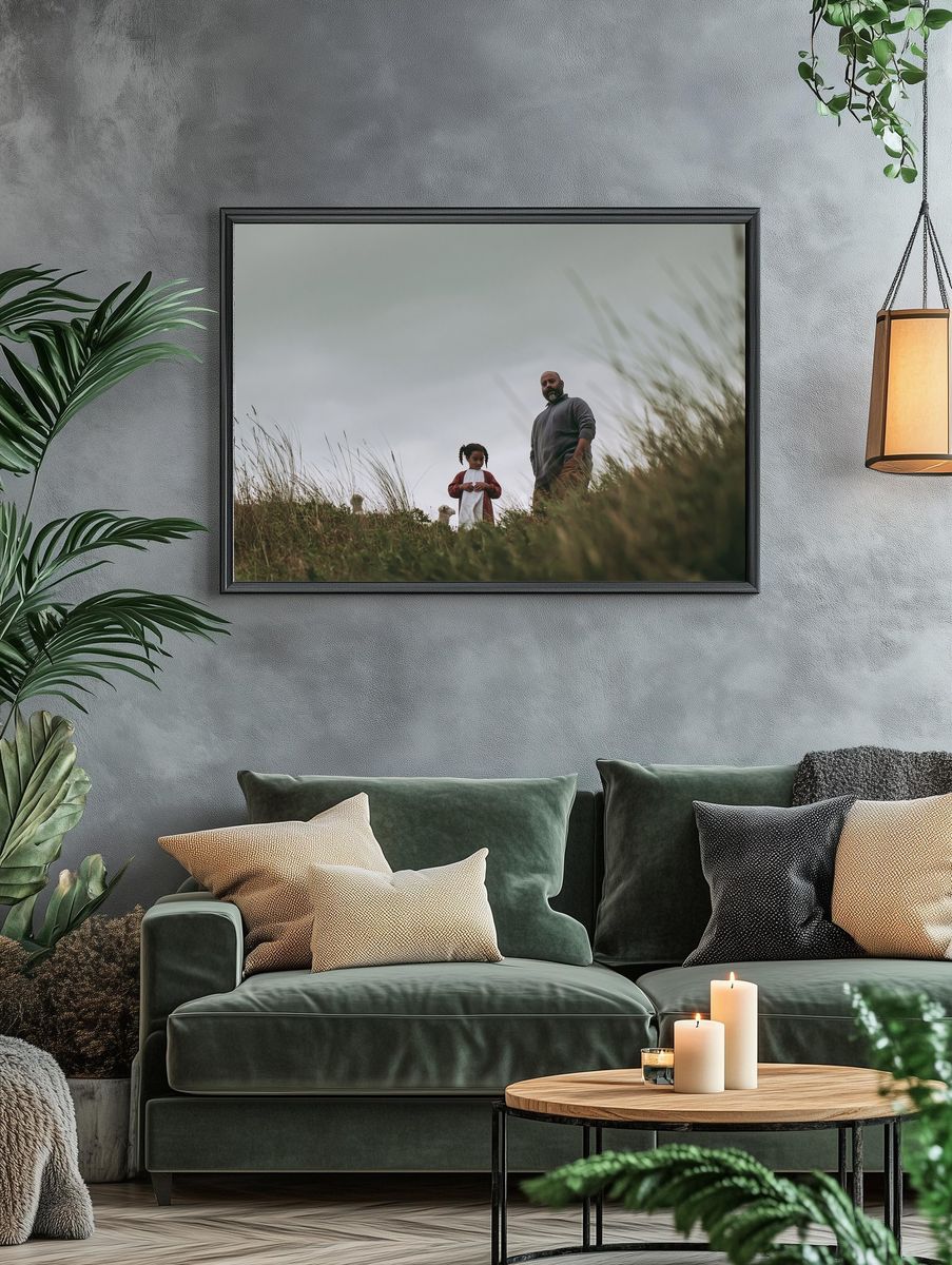Family in Meadow Photography Poster. — room view 4