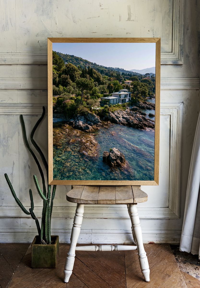Mediterranean Coastline Photography Poster. — room view 1