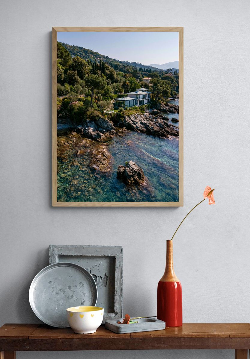 Mediterranean Coastline Photography Poster. — room view 3