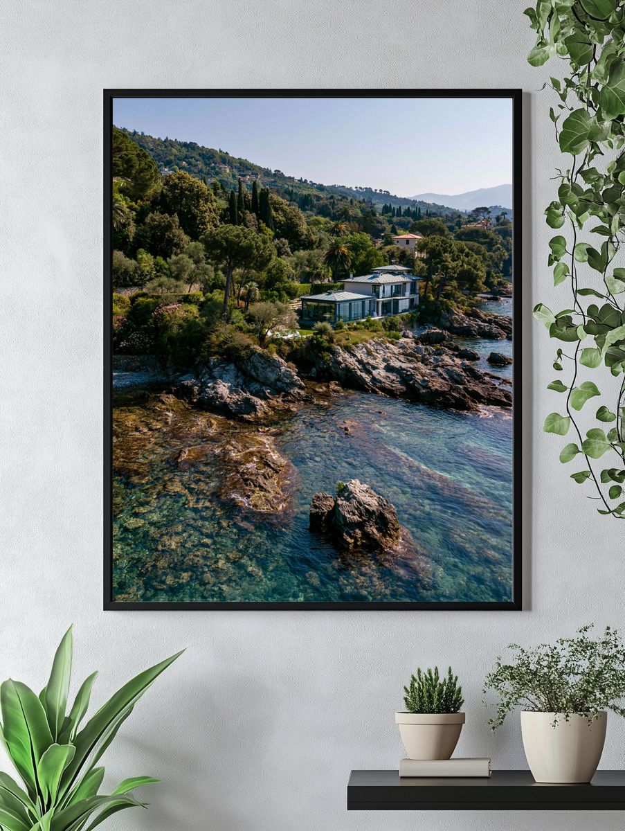 Mediterranean Coastline Photography Poster. — room view 4