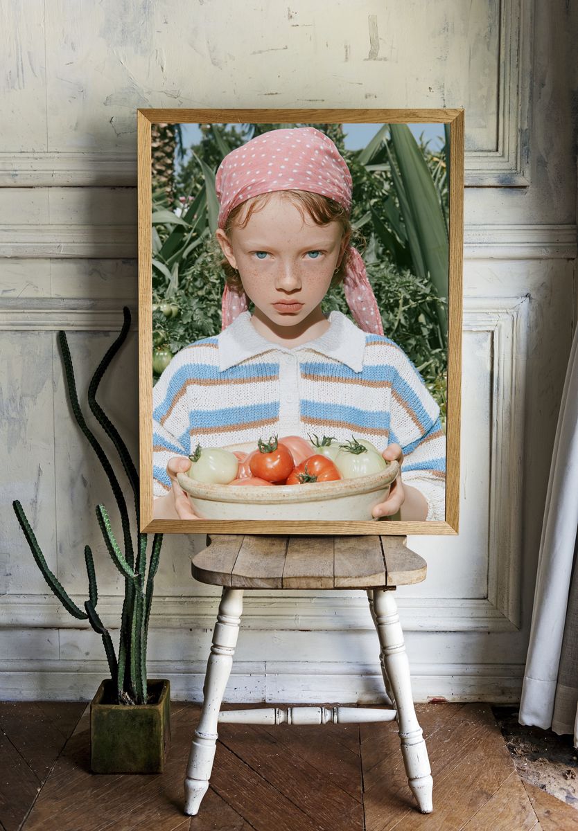 Tomato Harvest Portrait Print. — room view 1