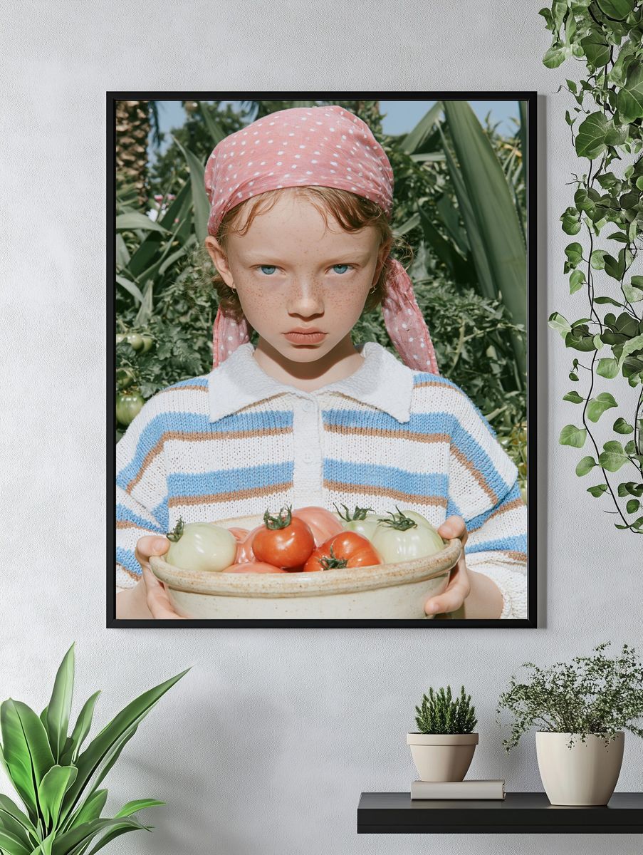 Tomato Harvest Portrait Print. — room view 4